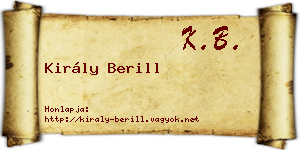 Király Berill névjegykártya
